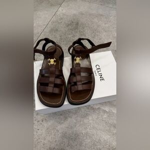 Celine Triomphe leather sandal